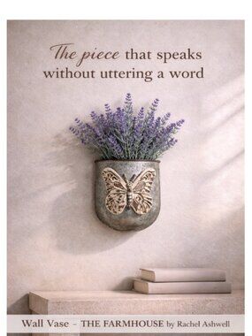 RARE Rachel Ashwell Butterfly Lavender Wall Vase – Cottagecore/ Farmhouse